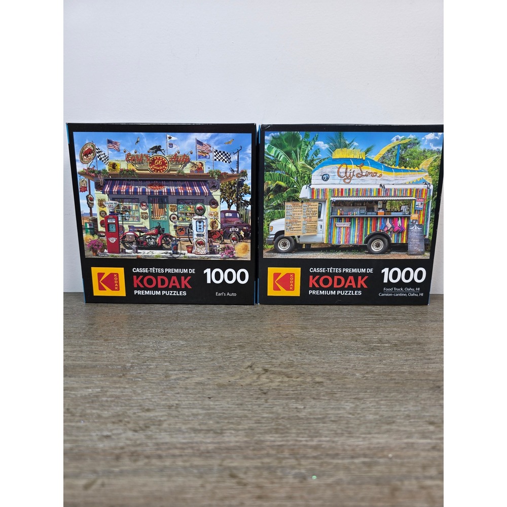 Set of Two (2) 1000 Piece Jigsaw Puzzles by Kodak and Roseart